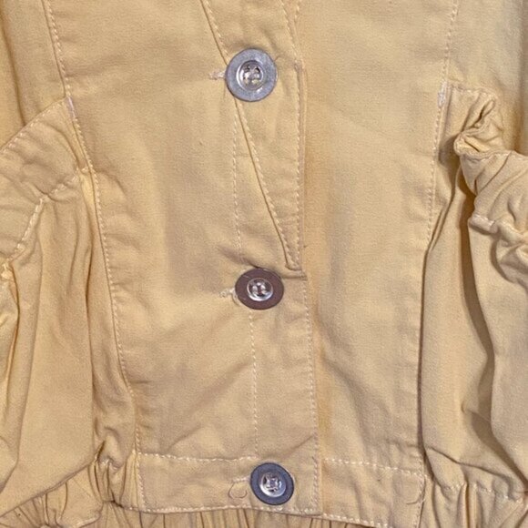 ESPRIT Sport Vintage Women's Yellow Denim Jacket Elastic Waist and Cuffs Size S - Picture 5 of 8